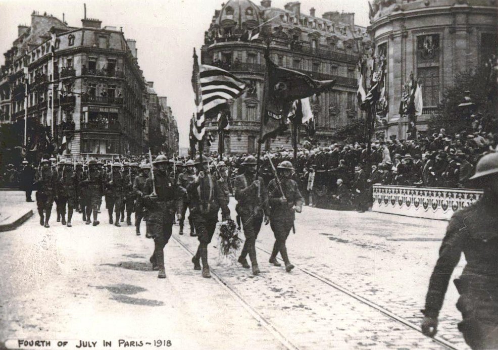 Marines Parade in Paris July 4 1918