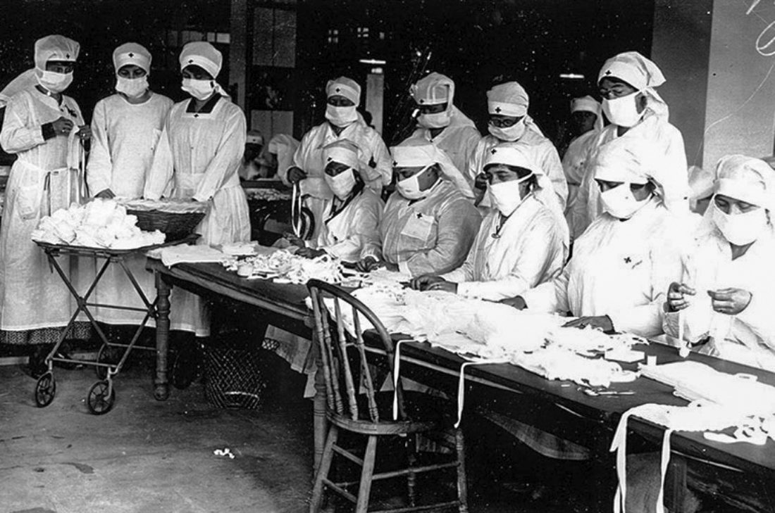 Flu Boston Red Cross Volunteers Camp Devens MA 1918 LR Edits