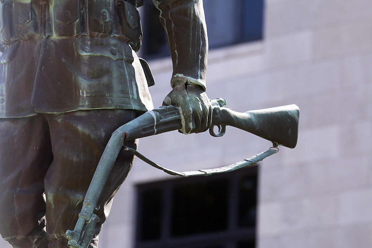 damaged Doughboy statue 1