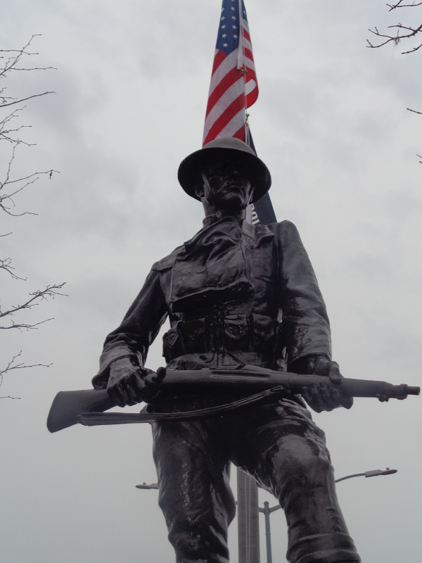 Rockaway Veterans Memorial Doughboy 1360 detail after maintenance 11.10.16 photo by S Drago CMCP NYC Parks 600