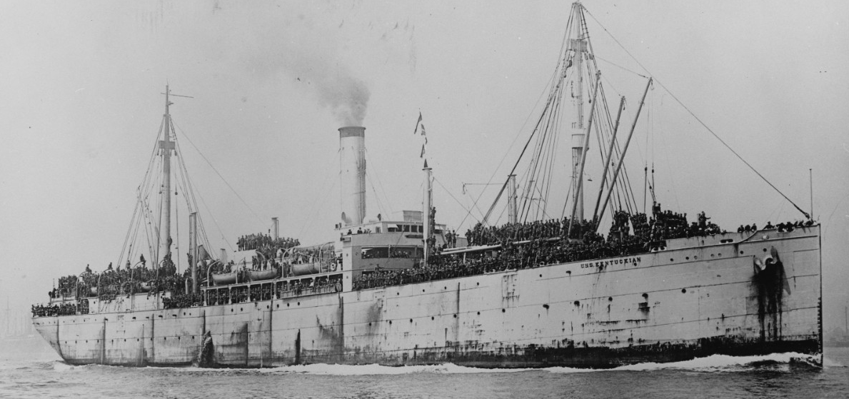 USS Kentuckian bringing troops home 1919