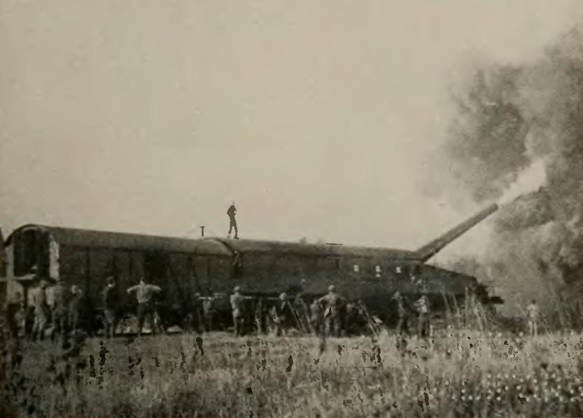 US 14 inch railway gun firing Thierville 1918