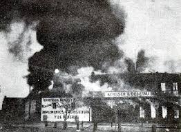 Columbus, NM burns after after the Pancho Villa raid on March 9, 1916. Columbus, NM burns after after the Pancho Villa raid on March 9, 1916.