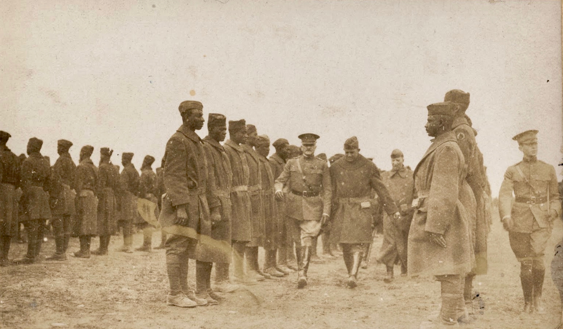 PHOTO I General Pershing Reviews Black Troops