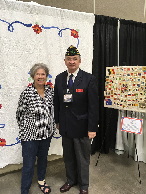 Quilt historian Sue Reich and Commissioner Monahan