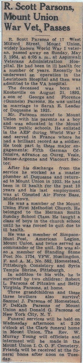 Robert Scott Parsons obit