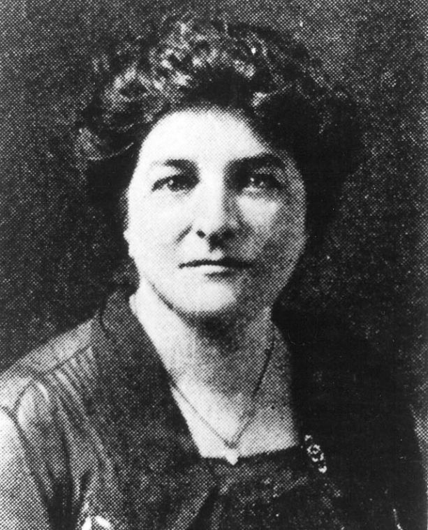 Pvt. Opha Johnson shortly after her enlistment in the Marine Corps Reserve.  Photograph taken after 1918.