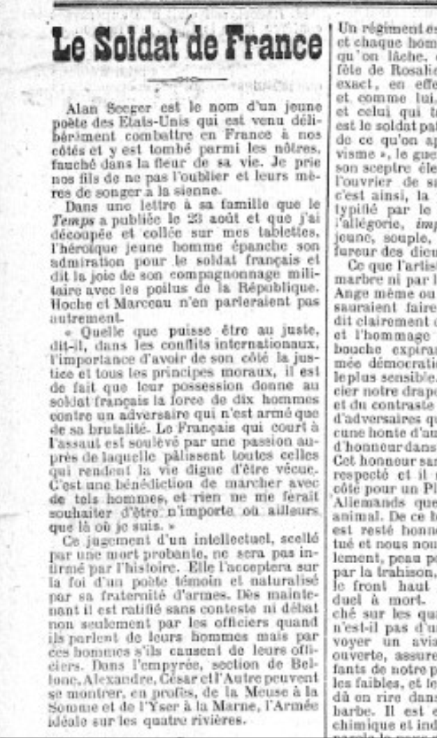 Le Soldat de Framce Le Figaro September 1 1916