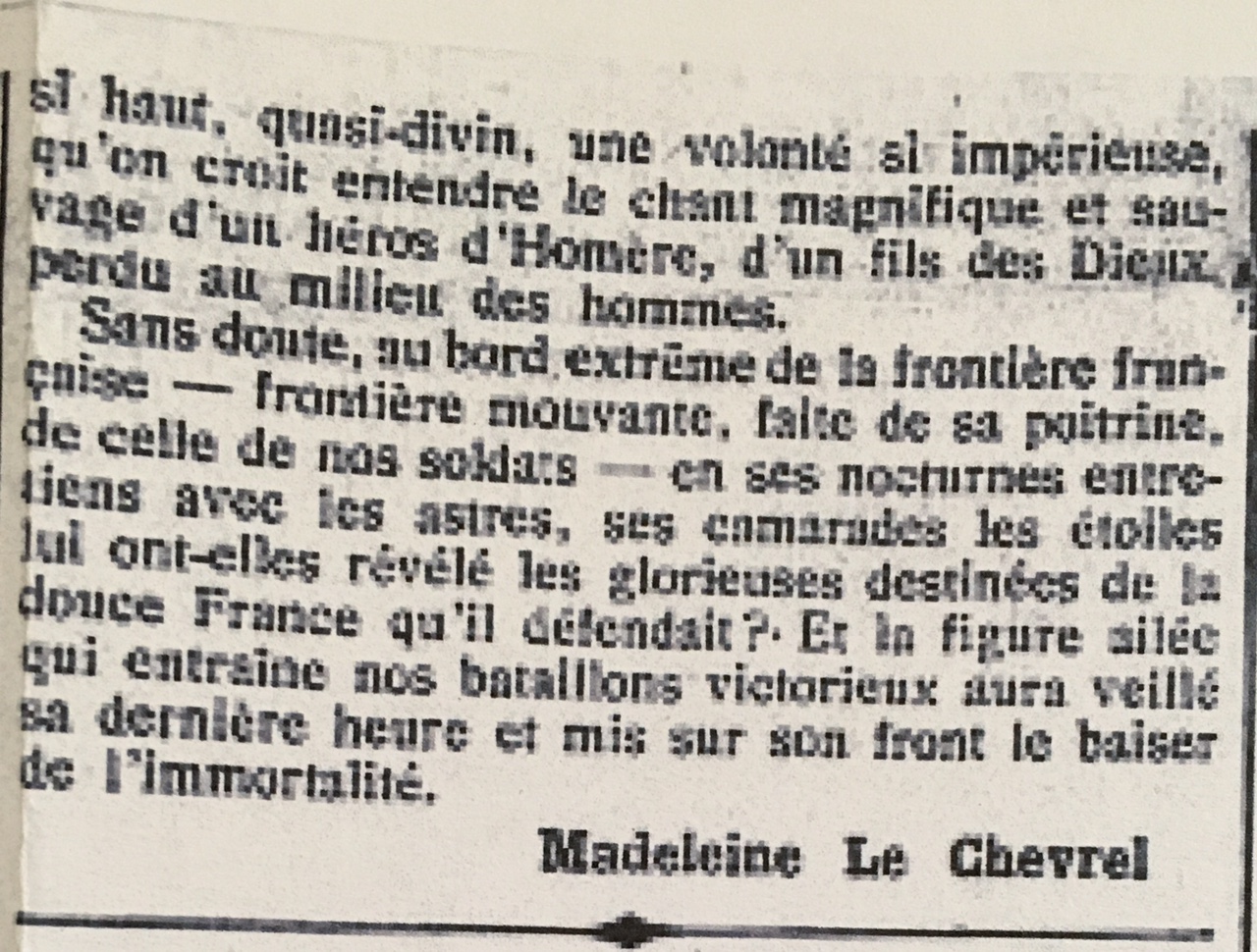 Reve de heros Le Gaulois October 8 1918 continued II