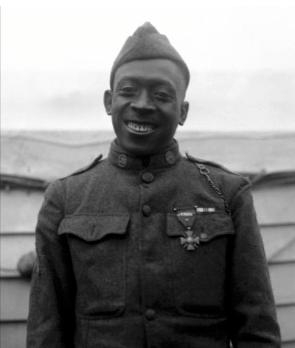Henry Johnson wearing croix de guerre