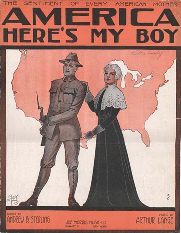 SheetMusicCoverAmerHeresMyBoy1917
