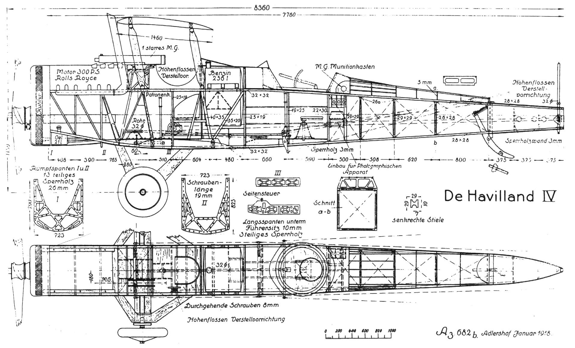 DeHavilland 4 fuselage structure