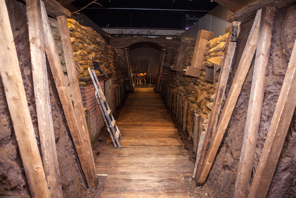 A recreated trench for the Belgian World War I exhibition coming to the Atlanta History Center in March.