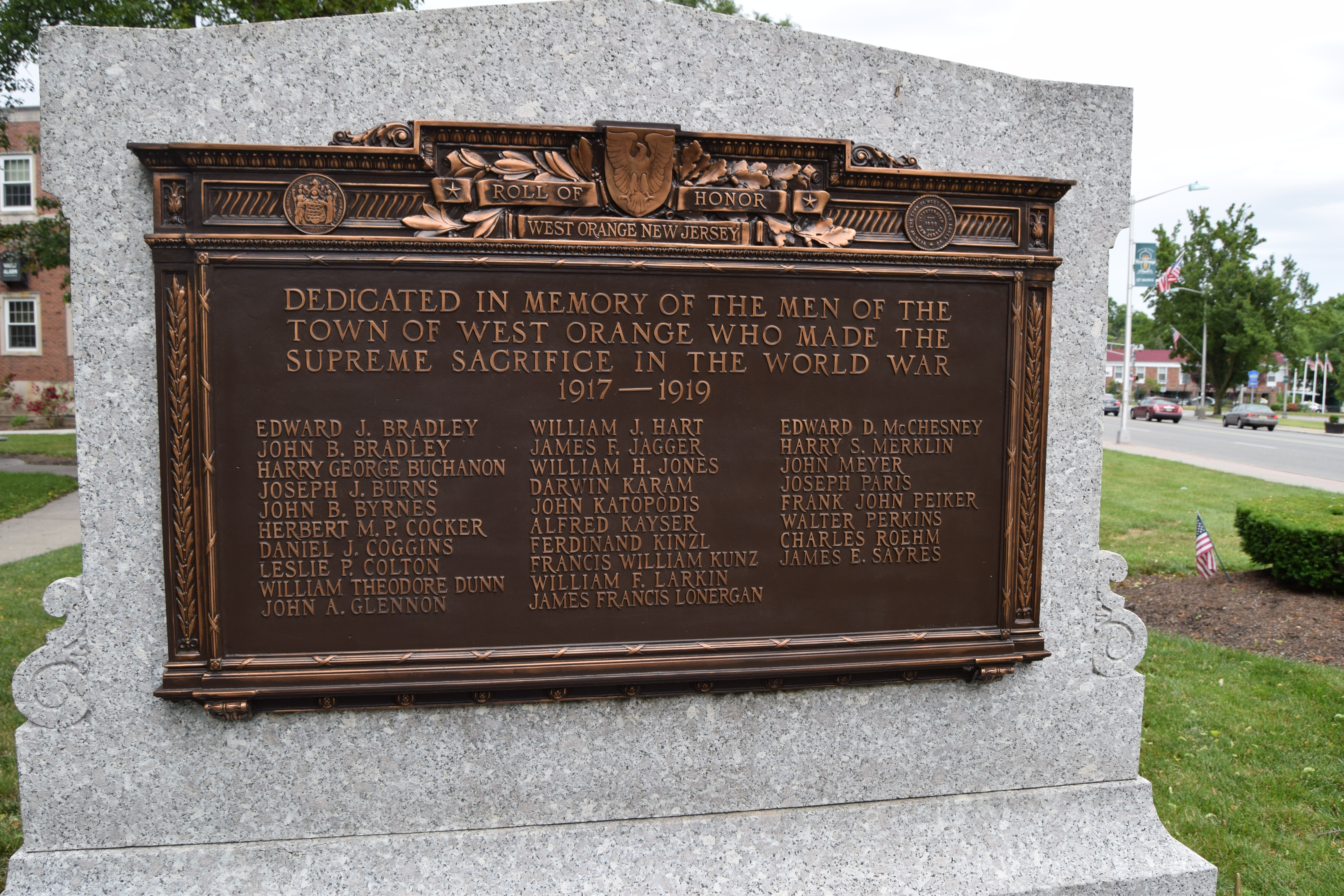 Zoom on the image : WWI Monument - West Orange