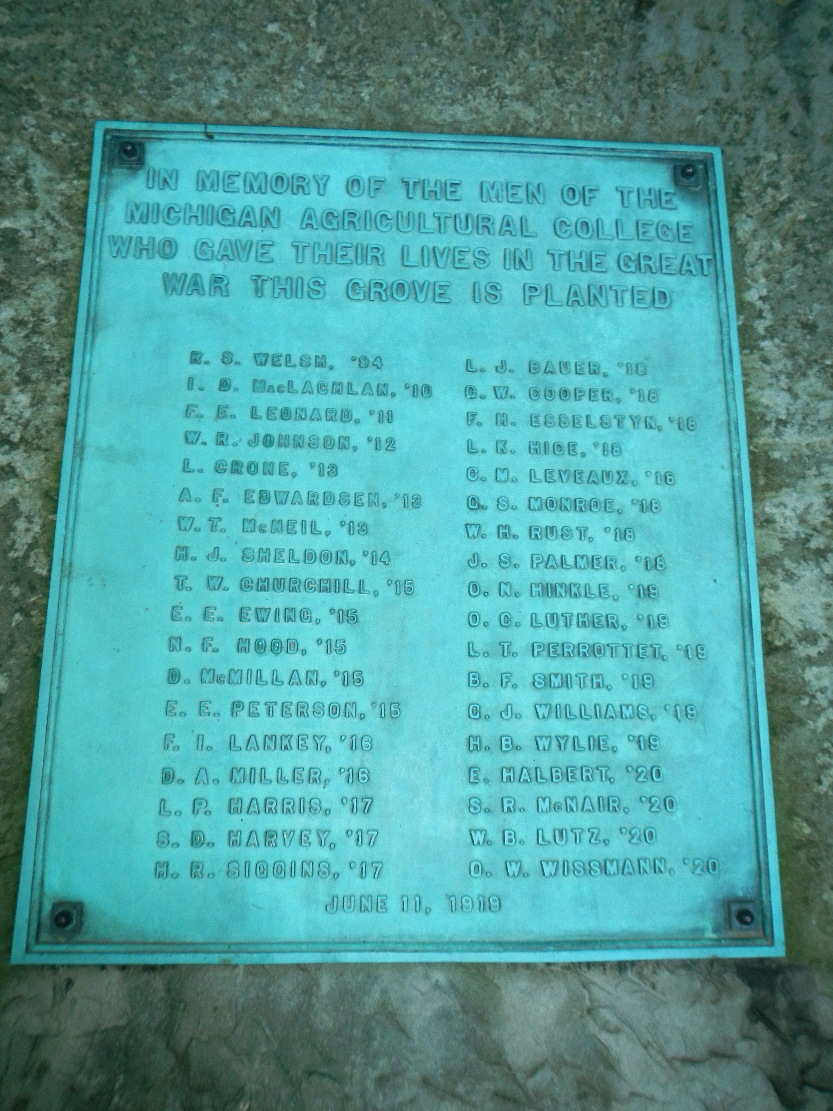 Zoom on the image : Memorial Grove of the Great War