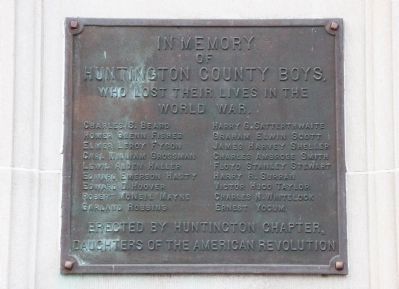 Zoom on the image : Huntington County Memorial Tablet