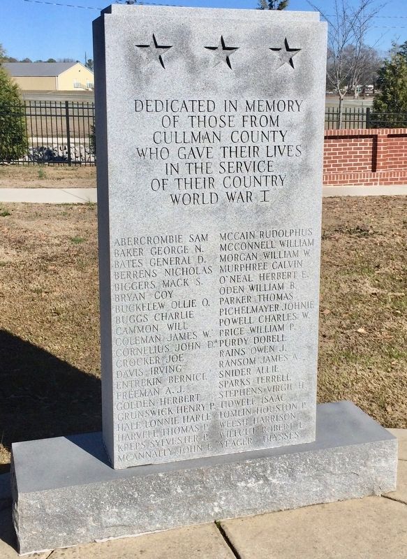 Zoom on the image : Cullman County World War I Memorial