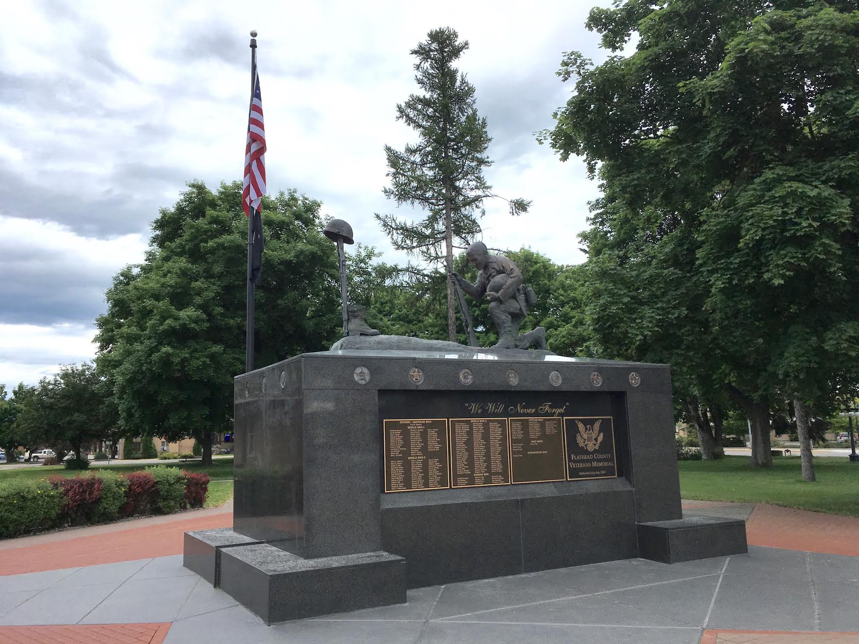 Zoom on the image : "We Will Never Forget" Flathead County Veterans Memorial