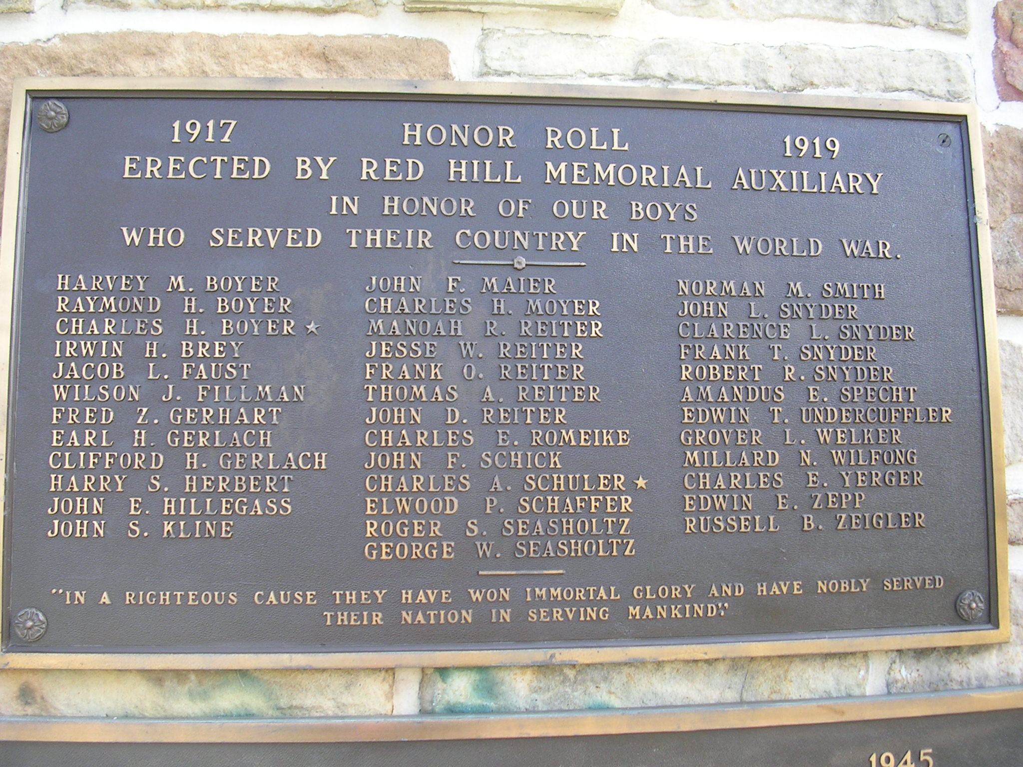 Zoom on the image : Red Hill Memorial - WW1 - Pennsylvania