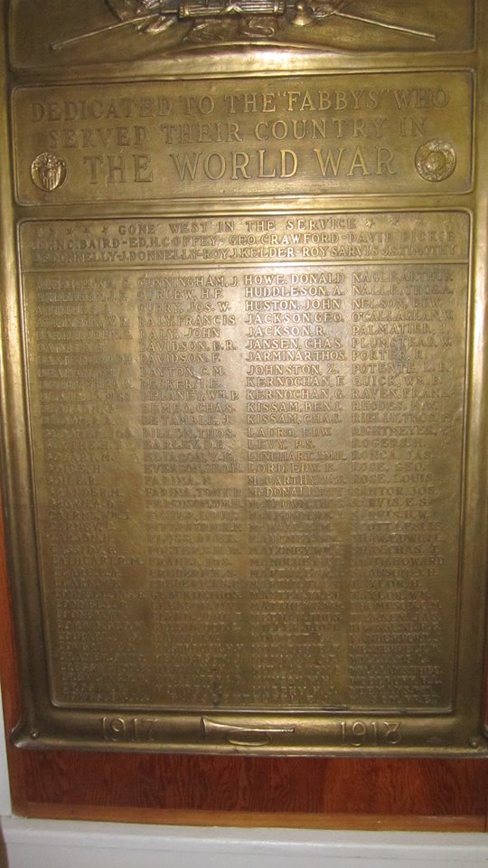 Zoom on the image : American Legion Post 1420 Fabbys Memorial Plaque
