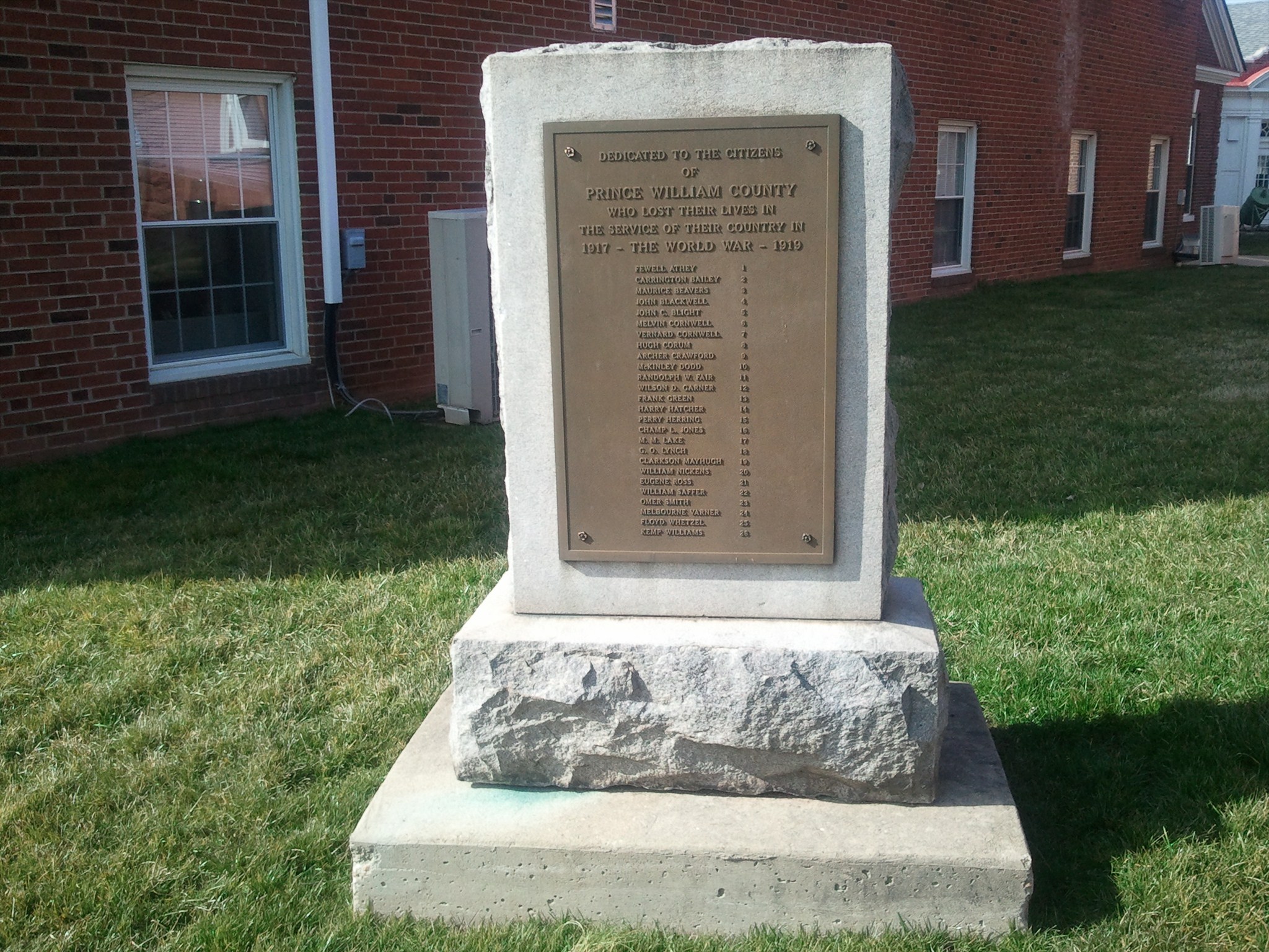 Zoom on the image : Prince William County World War Memorial