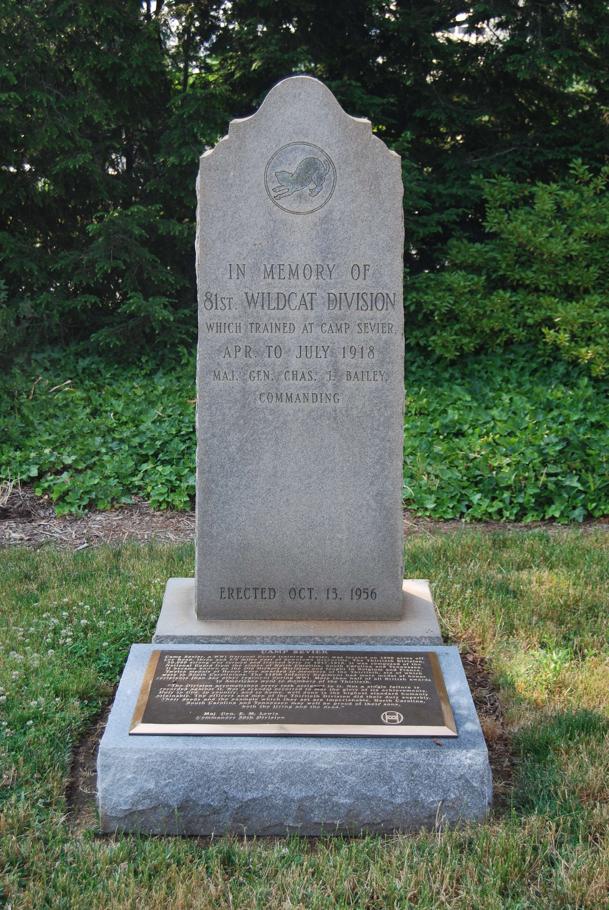 Zoom on the image : 81st Wildcat Division WWI Memorial