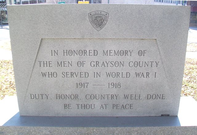 Zoom on the image : Grayson County WWI Memorial