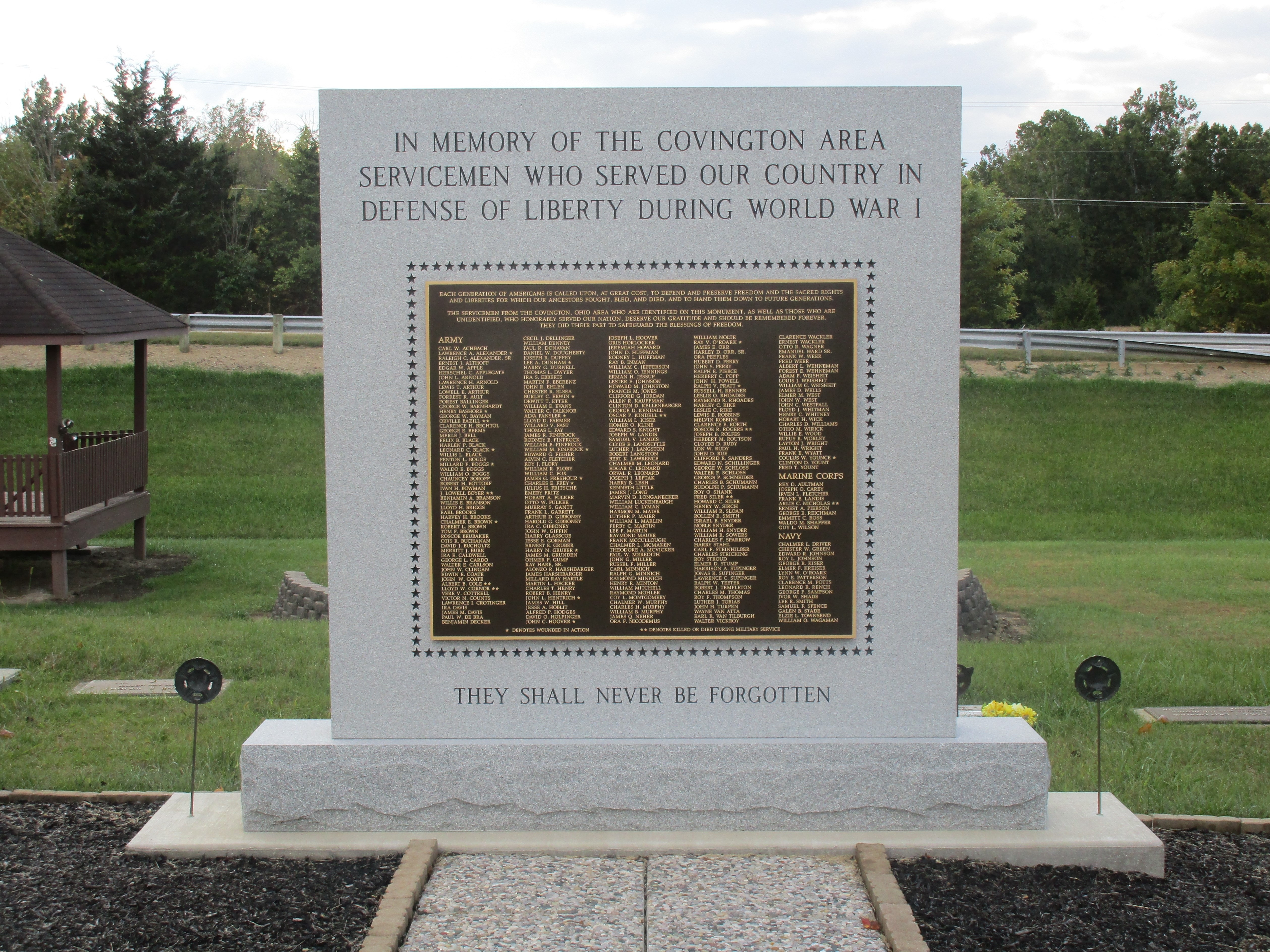 Zoom on the image : Covington WWI Roll of Honor