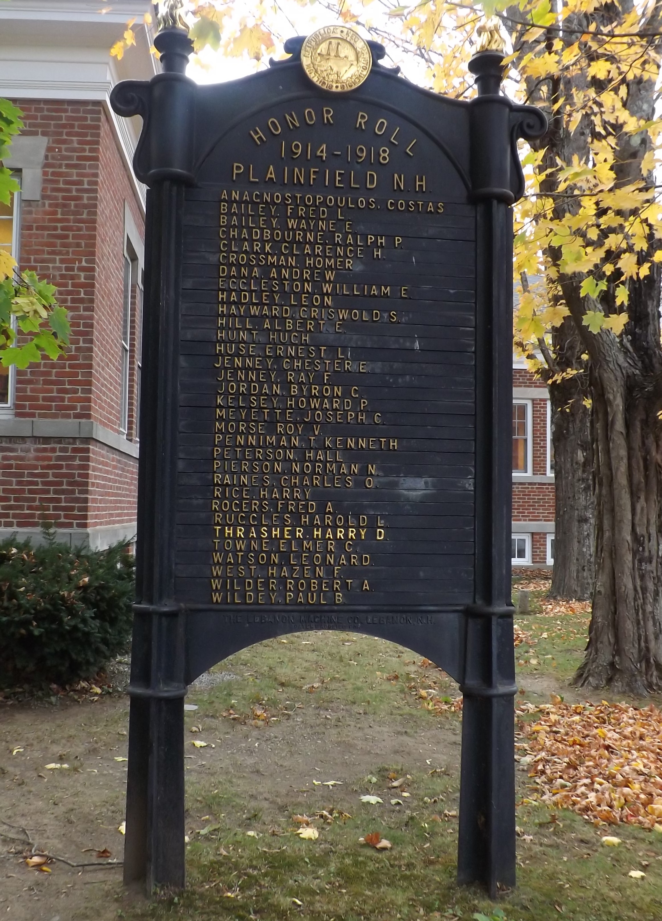 Zoom on the image : Plainfield Honor Roll