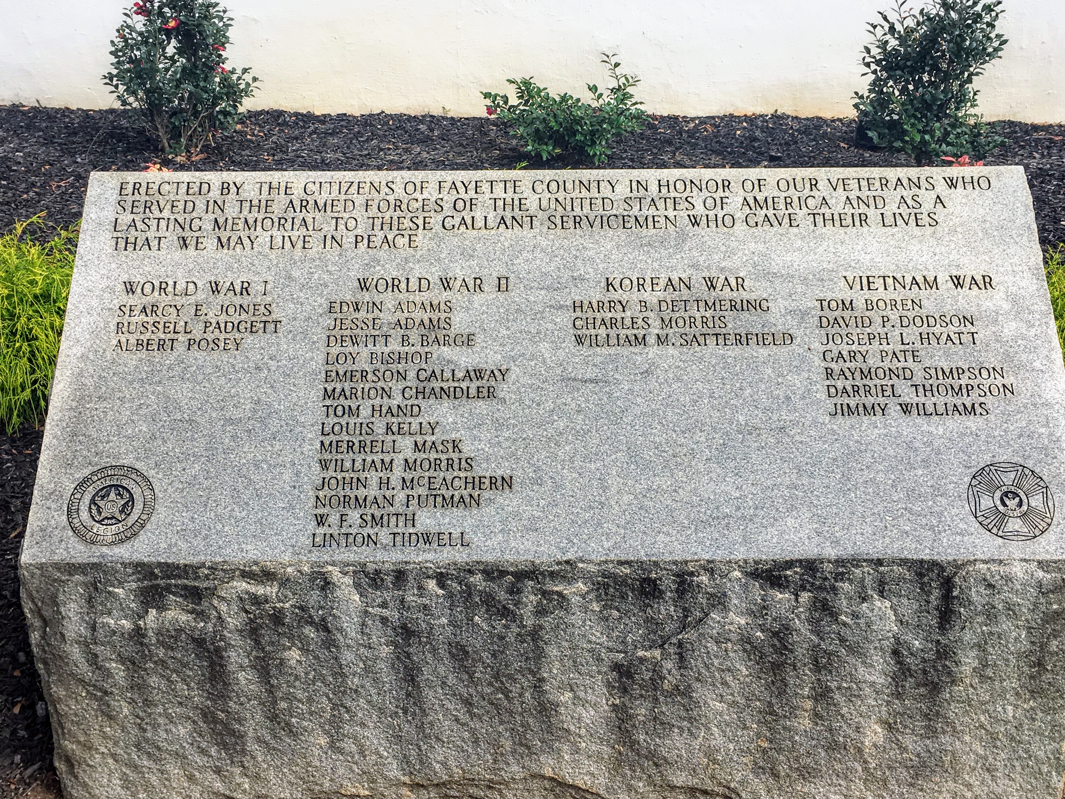 Zoom on the image : Fayette Co. – Fayetteville – Veterans Memorial