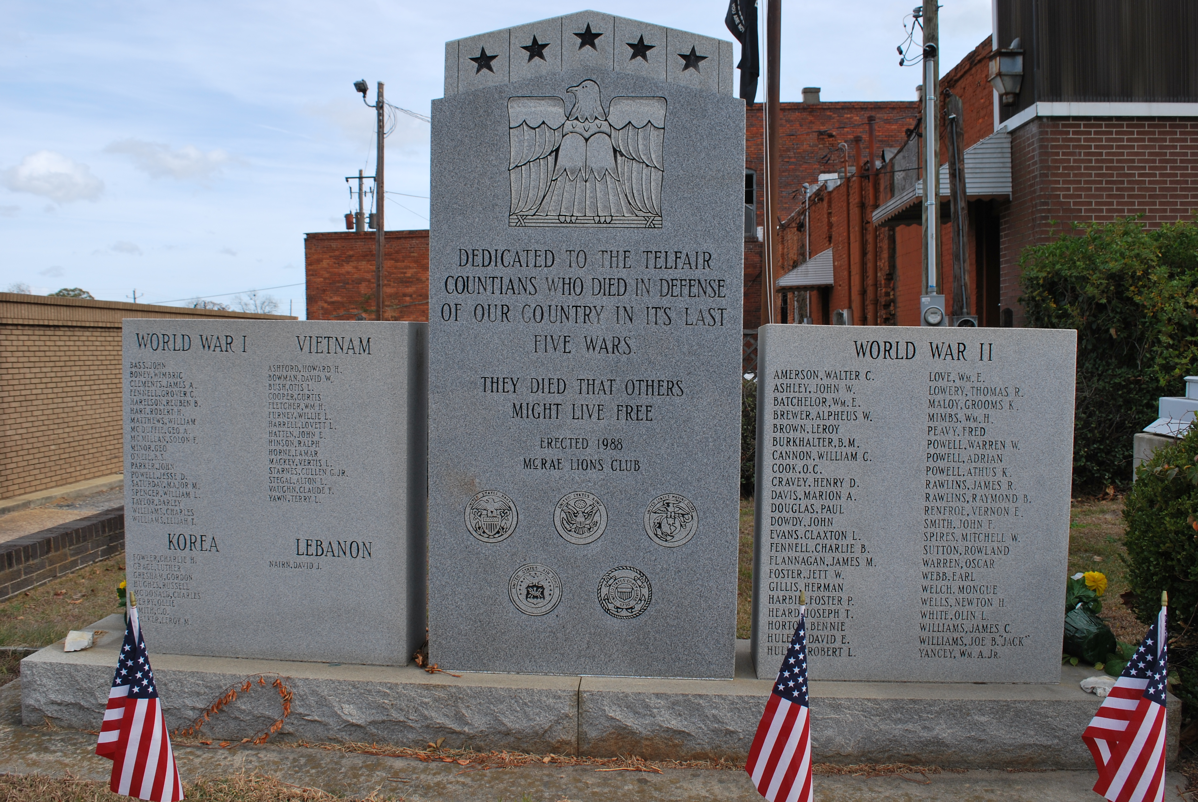 Zoom on the image : Telfair Co. -- All Wars Memorial