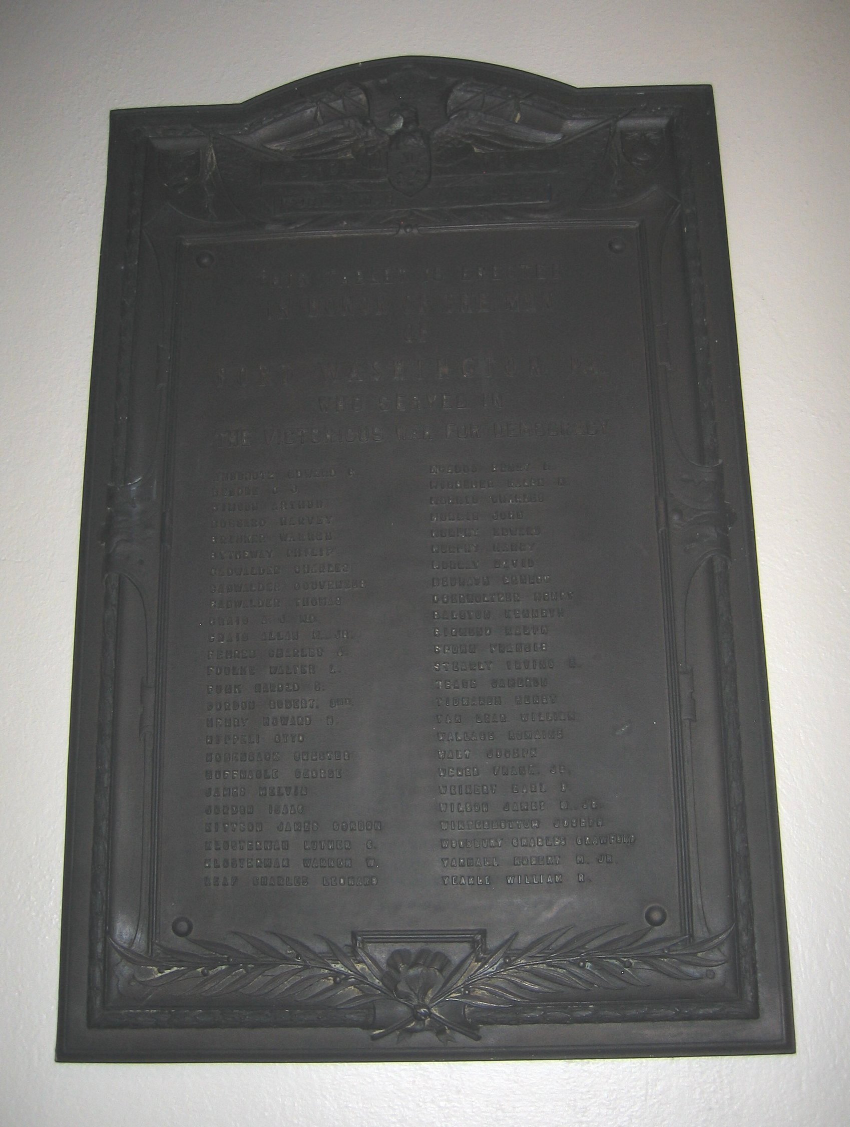 Zoom on the image : Trinity Lutheran Church World War Honor Roll Plaque