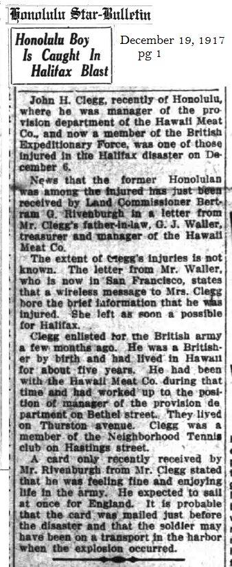 Clegg injured 1917 Dec 6