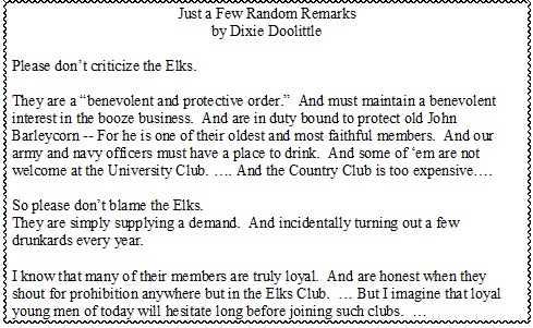 Random Remarks