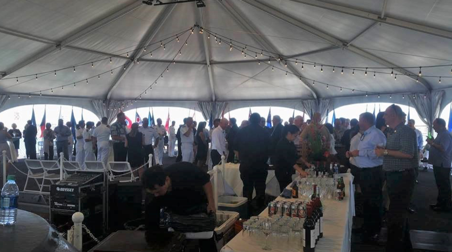 Photo 2: The Australian and New Zealand Consulates hosted a reception on the Fantail of the USS Missouri following ceremonies at the National Memorial Cemetery of the Pacific.