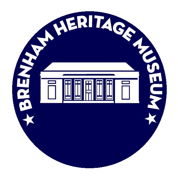 Brenham Logo in museum blue