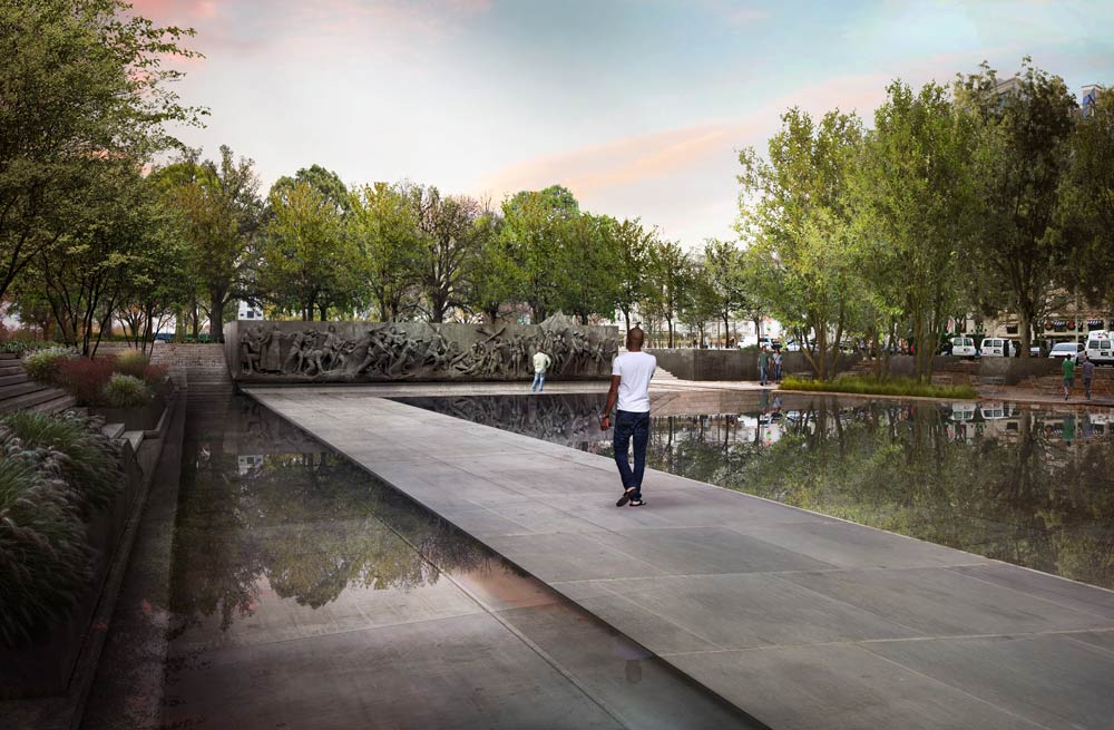 The walk along the water feature as of 10/3/17
