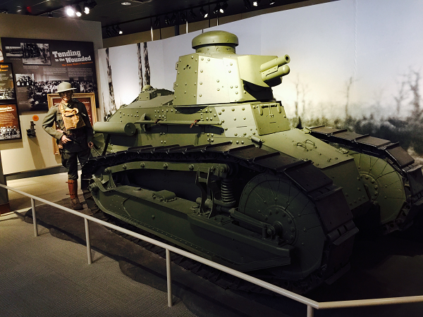 WWI soldier and tank USAHEC