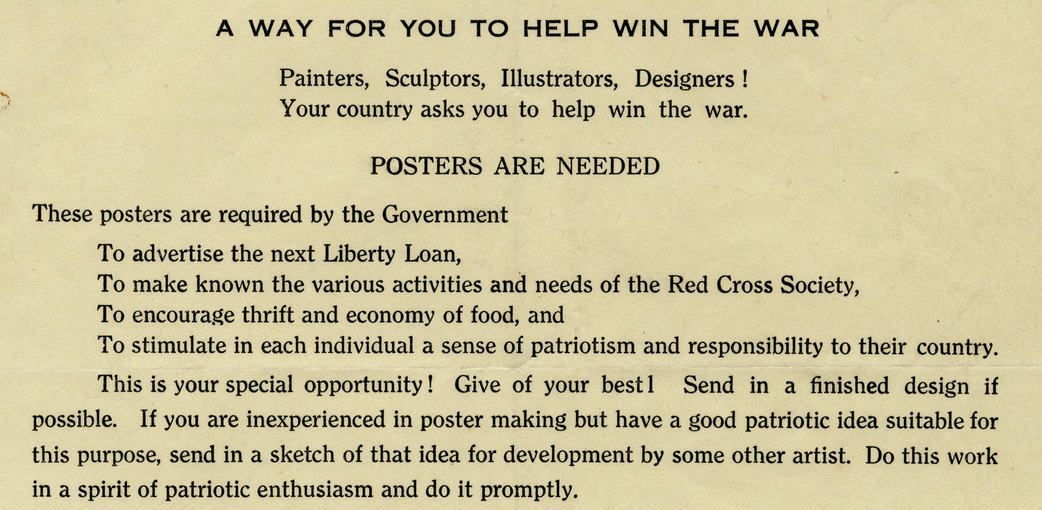 posters are needed