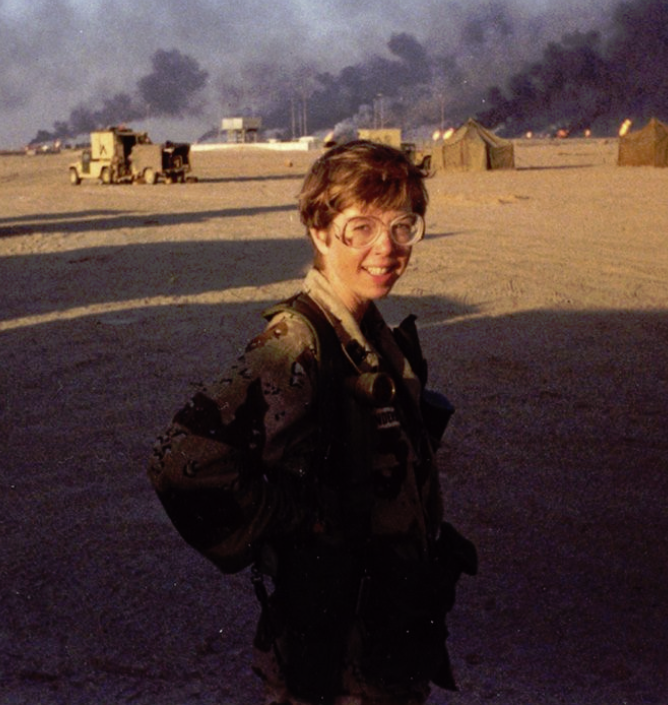 Debra Anderson with the 1st Infantry Division during Desert Storm