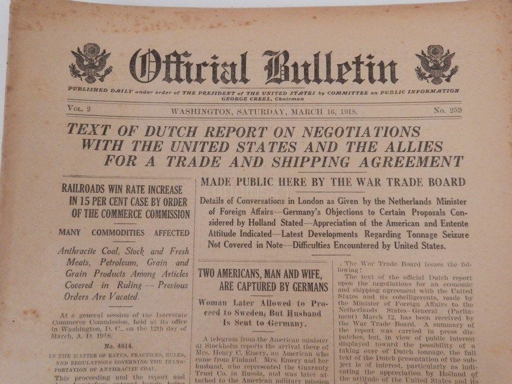 1918 37 original official bulletin 1 a549fa802381102dcd3a8aacfef24d90
