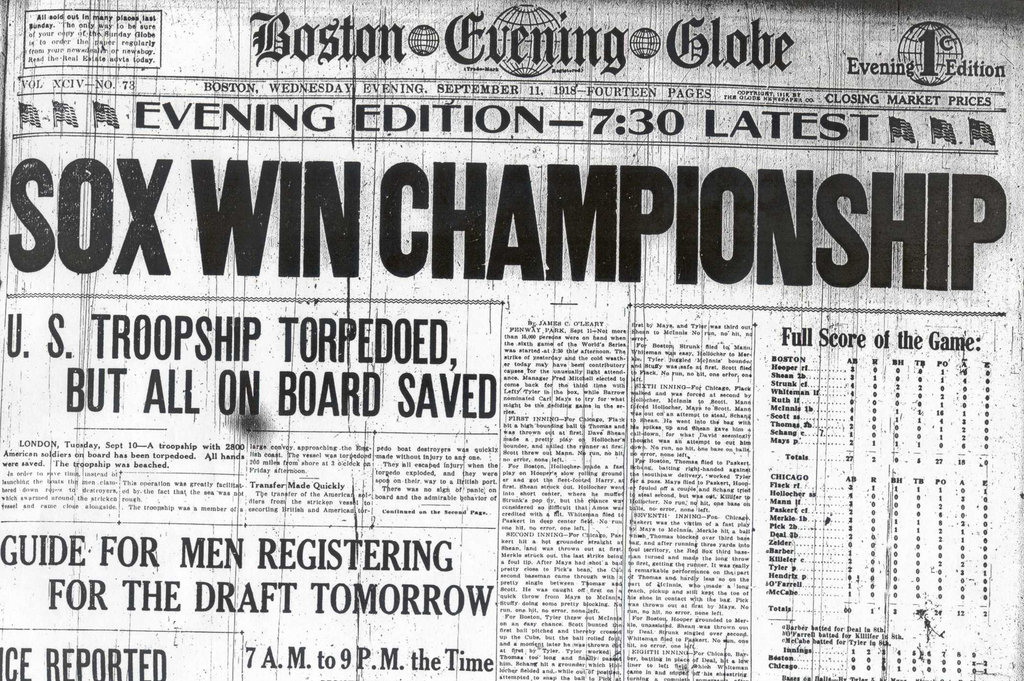 1918 baseball front page 