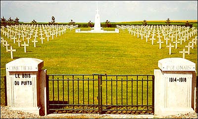 entrance The Polish military cemetery of Aubrive the Marne