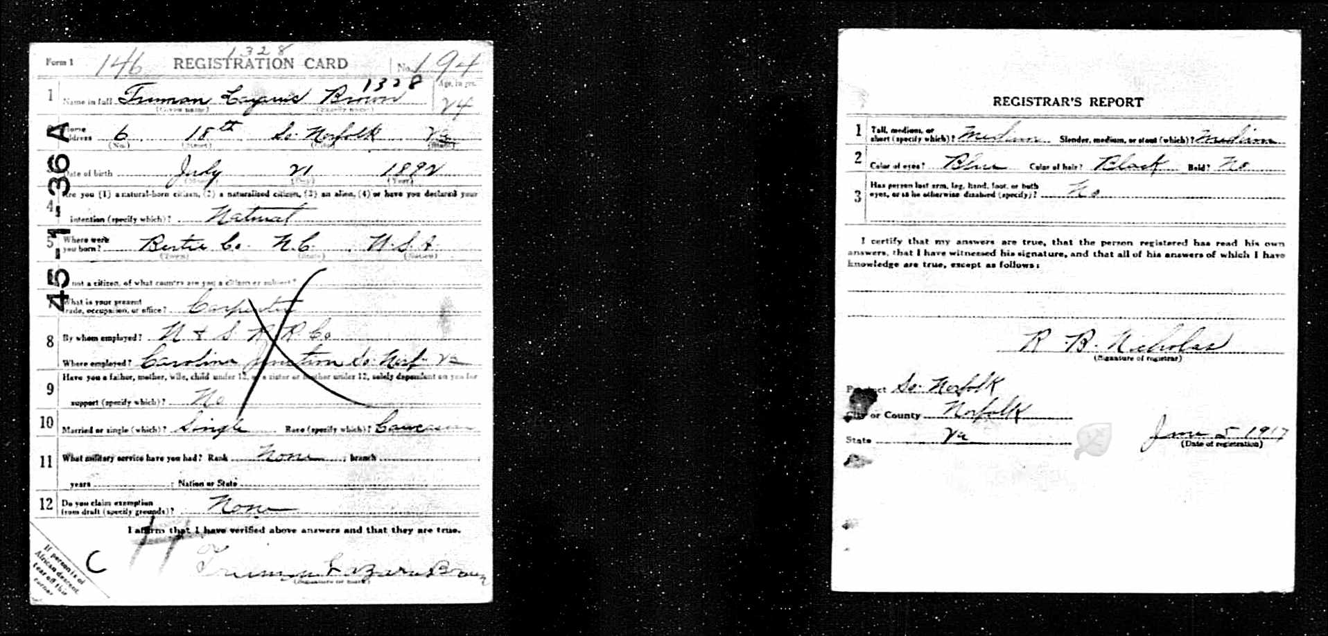 58e2aaa62fd51 Brown Lazarus WWI Registration