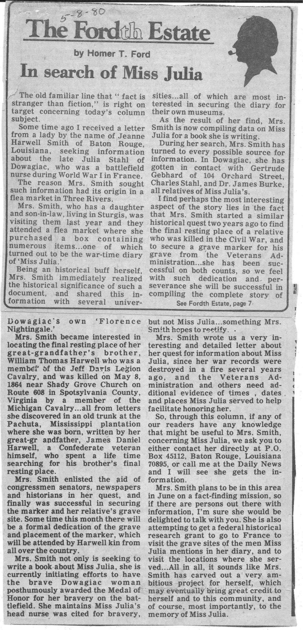 60d8e9b635e52 Julia Stahl   WWI nurse diary article   resized