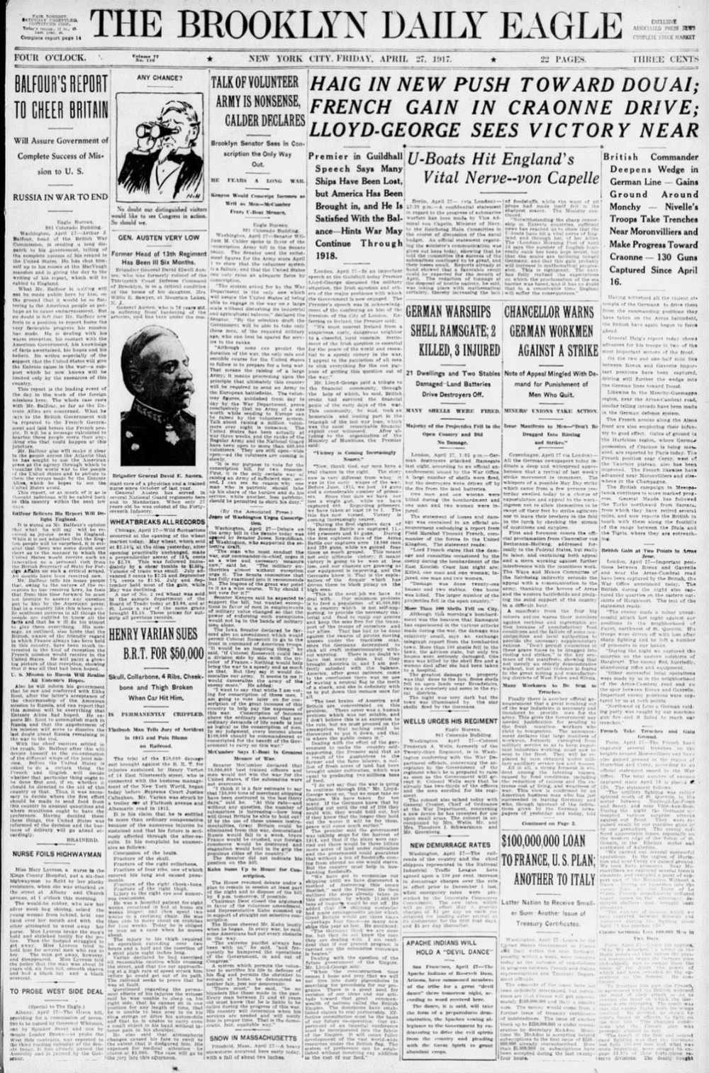 Brooklyn Daily Eagle front page