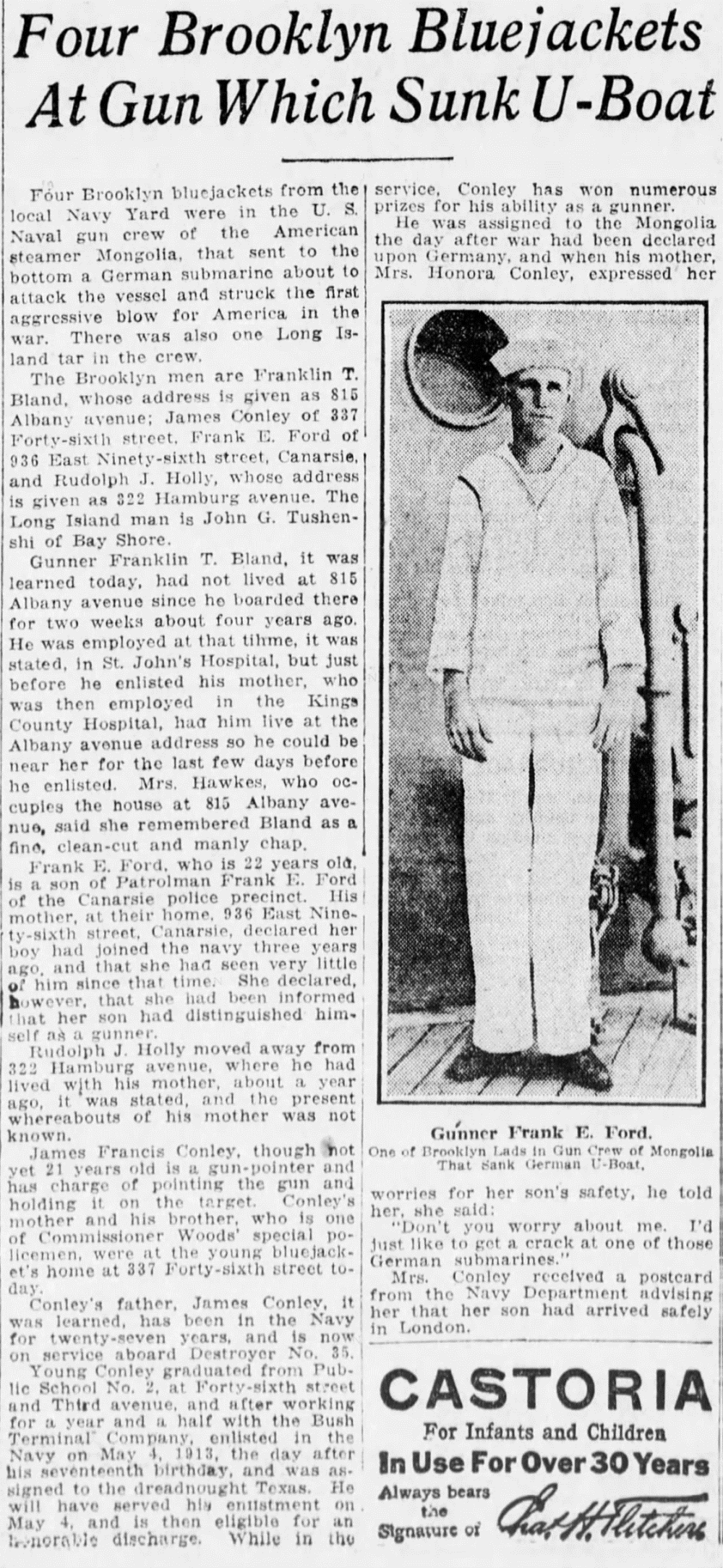 Frank E Ford Brooklyn Daily Star article