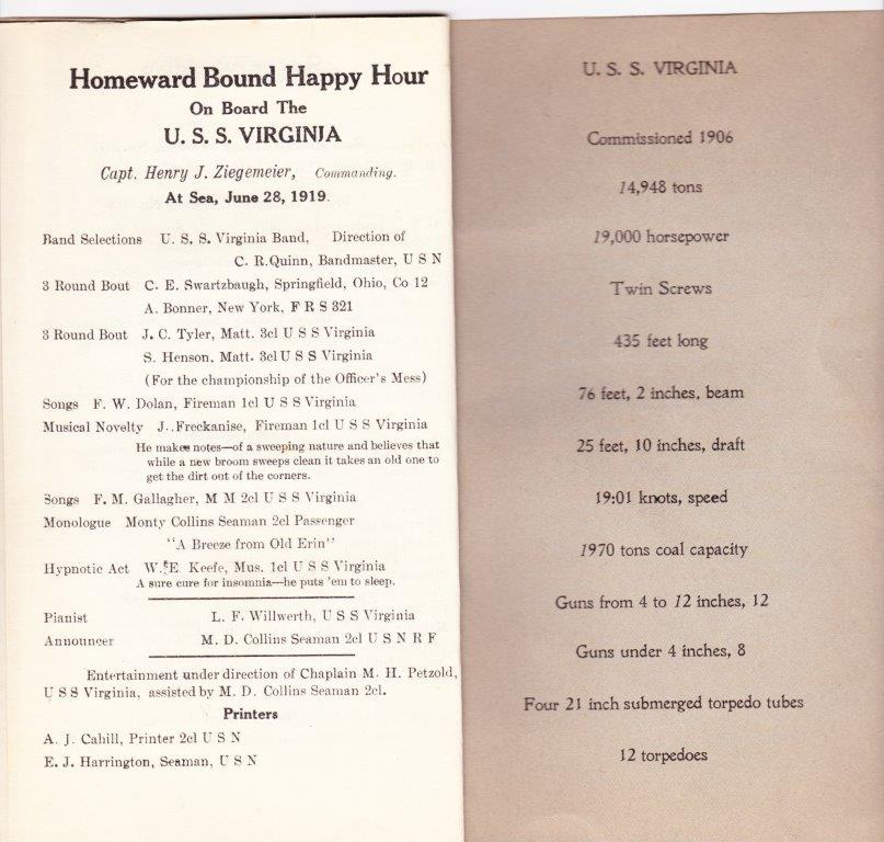 USS Virginia Transport Trip 5 Happy Hour Specs