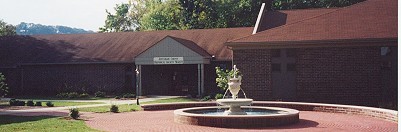 Building with fountain