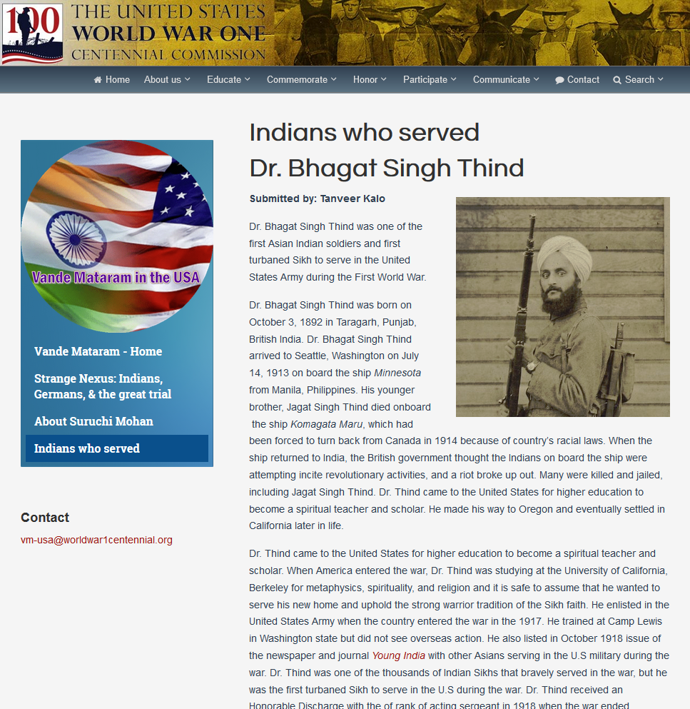 Indians who Served page capture